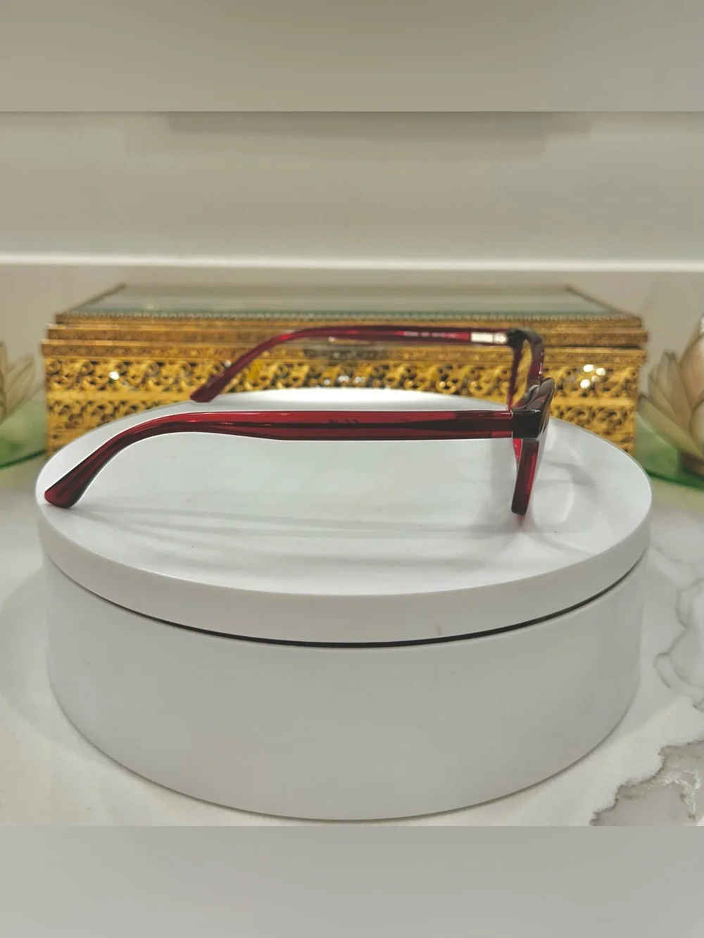 Salvatore Ferragamo SF2886 Vibrant Red Transparent Rx Eyeglass Frames EUC Italy